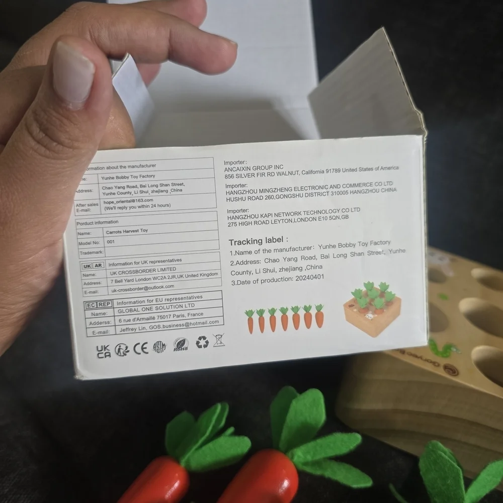 Interactive Wooden Carrot Game for Kids